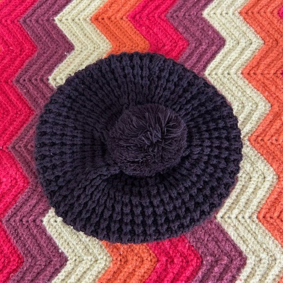 Vintage 70s Waffle Knit Stretch Thick Beret Beanie Hat Cap Unisex Winter… - Picture 4 of 8